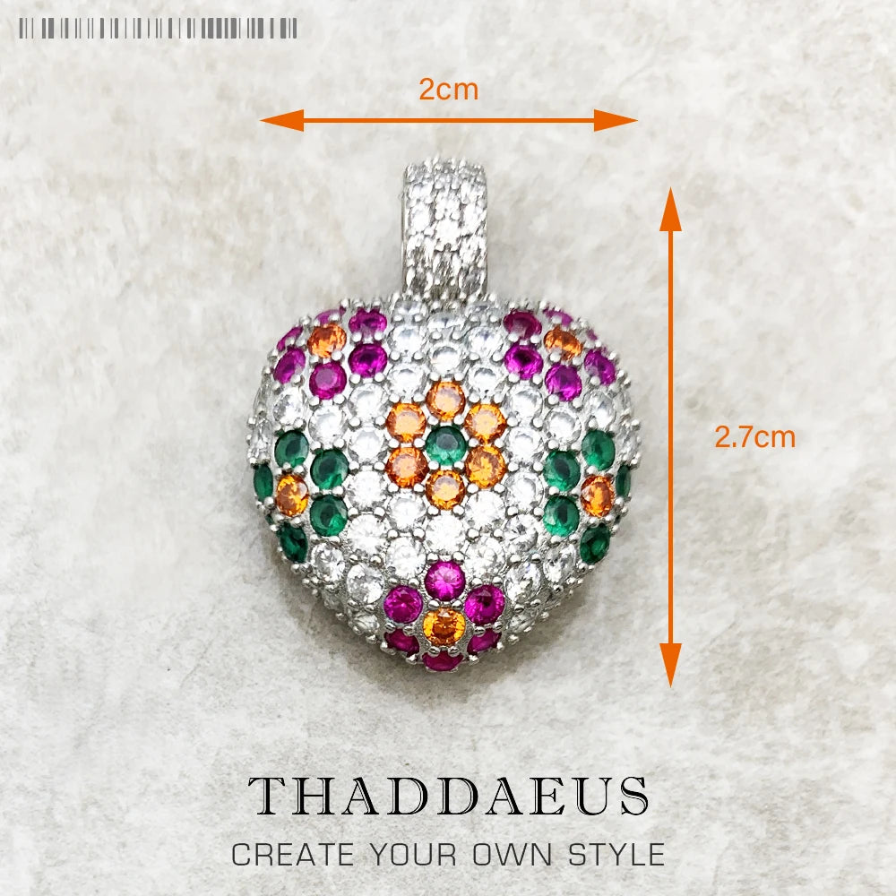 Damen-Charm-Anhänger Schlüssel Schlange Herz aus Sterlingsilber