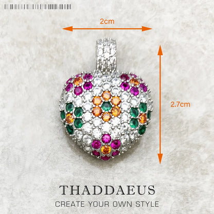 Damen-Charm-Anhänger Schlüssel Schlange Herz II aus Sterlingsilber