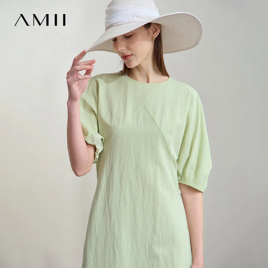 Ärmelloses Damen-Sommerkleid mit V-Ausschnitt und Chiffon-Einsätzen im lockeren Urlaubsstil