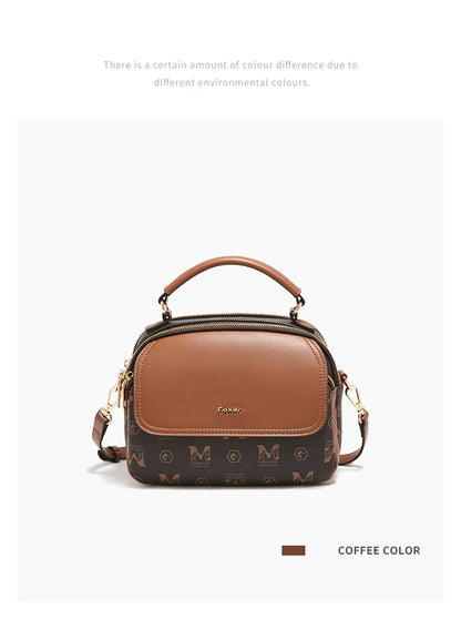 Damen-Schultertasche aus PVC-Leder mit Vintage-Optik und verstellbarem Schulterriemen für Alltag und Büro