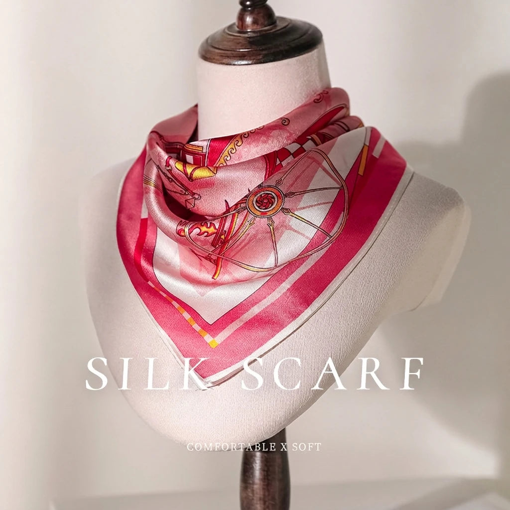Damen Seidenschal Wickeltuch quadratisch Hijab Kopftuch Foulard Pashmina Bandana B