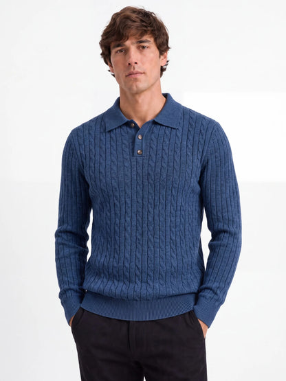 Premium Herren Zopfmuster Pullover Kunstkaschmir Warm