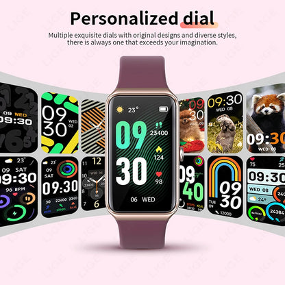 LIGE 1,47-Zoll-HD-Bildschirm-Smartwatch für Männer und Frauen, wasserdicht, Fitness, Sportarmband, Herzfrequenz-Thermometer, Smartwatch, 2025, Neu