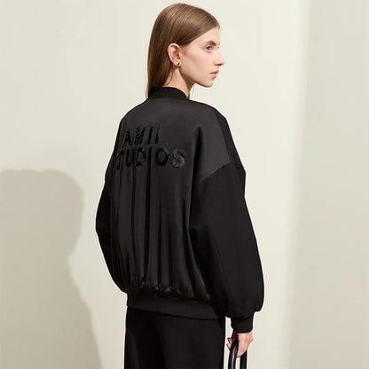 Damen Parka im sportlichen Stil mit Baseballkragen und Stickerei