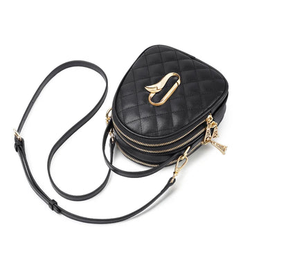 Damen Umhängetasche aus Leder kleine Mini Crossbody-Tasche