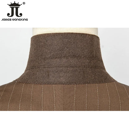 Klassischer 3-teiliger Anzug: Gestreiftes Business-Outfit für Hochzeiten und Events, Slim Fit, S-5XL