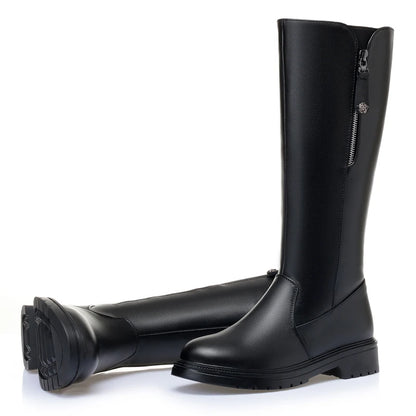 AIYUQI Women Long Boots Genuine Leather 2025 New Fashion Winter Warm Women's High Boots Large Size Non-Slip Women's Snow Boots