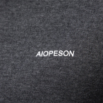 Herren T-Shirt mit hohem Kragen für lässige Herbst- und Wintermode