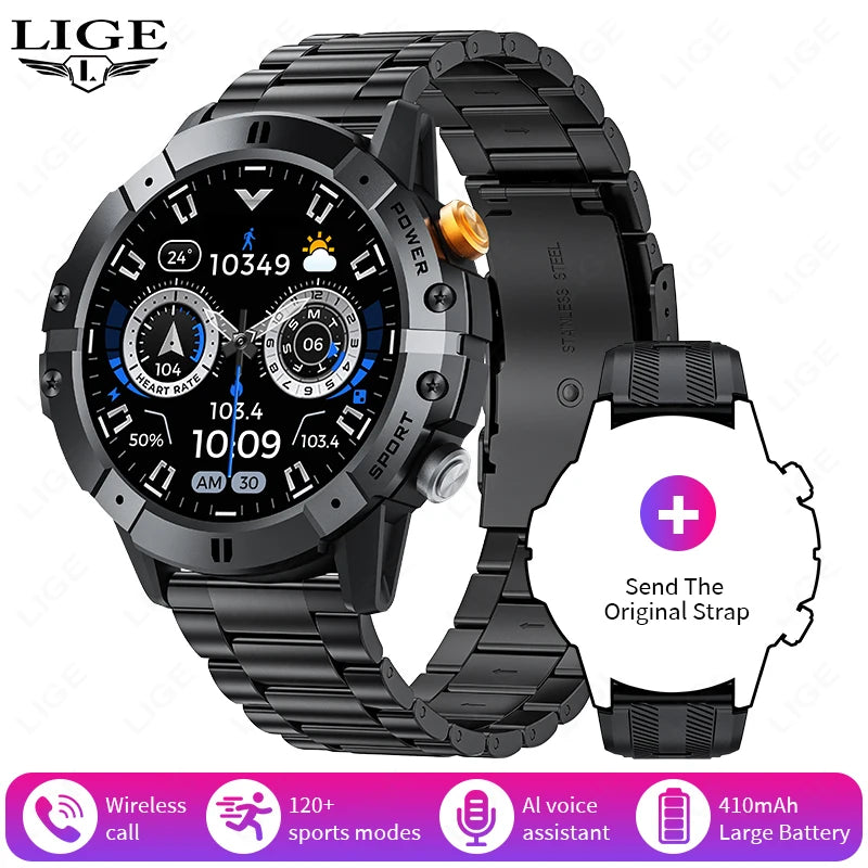 Herren Smartwatch mit 1,52 Zoll Display und wasserdichter Sportuhr-Funktion