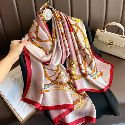 Damen Seidenschal groß 180x90cm Sommer Strand Foulard Bandana weich