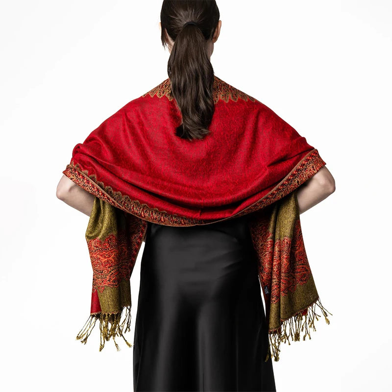 Damen Winterschal Kaschmir Plaid warm Pashmina Bandana Quaste Qualität