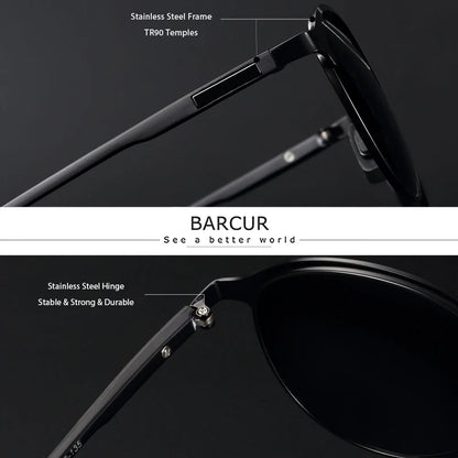 Damen-Sonnenbrille rund TR90 Bügel polarisiert Fahren B