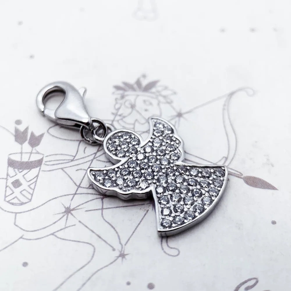 Damen-Charm-Anhänger Schutzengel Glück aus Sterlingsilber