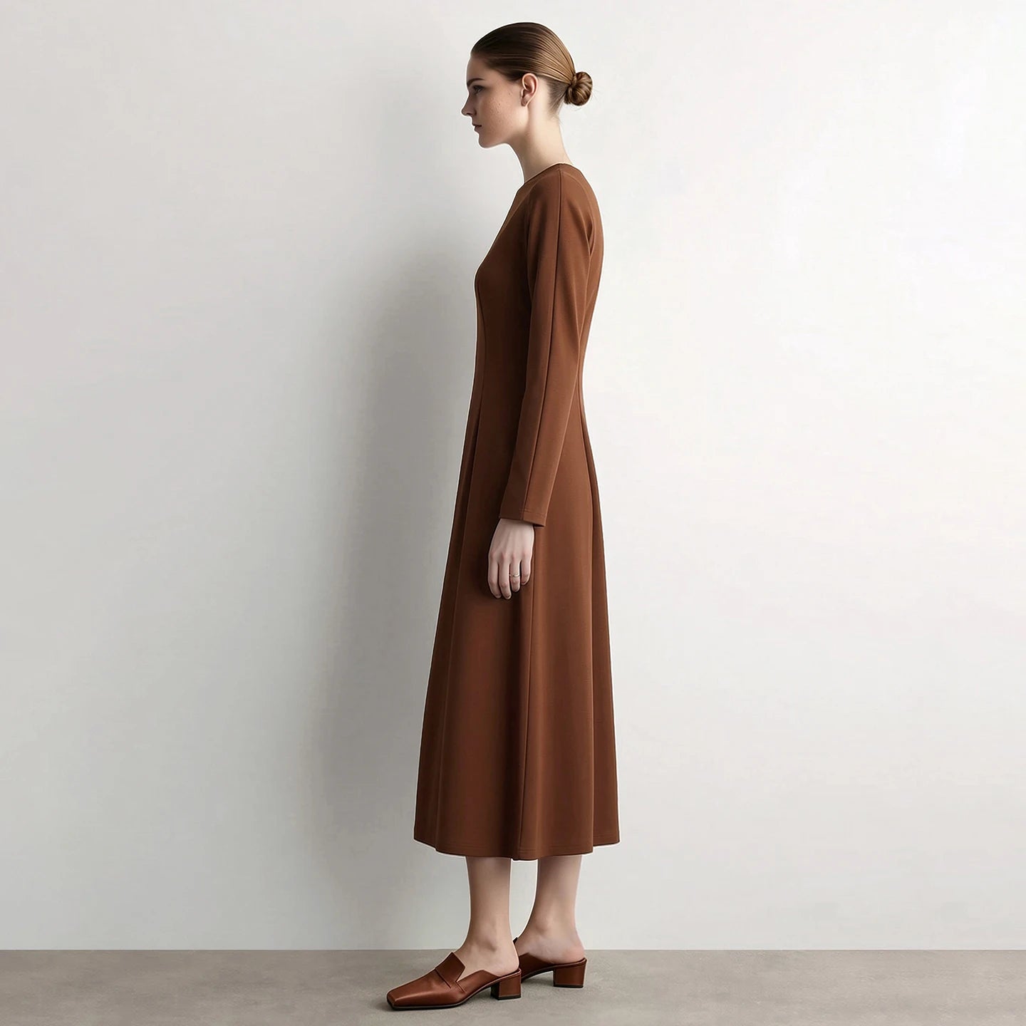 Elegantes Tailliertes Kleid Mit Stretch Für Bürodamen