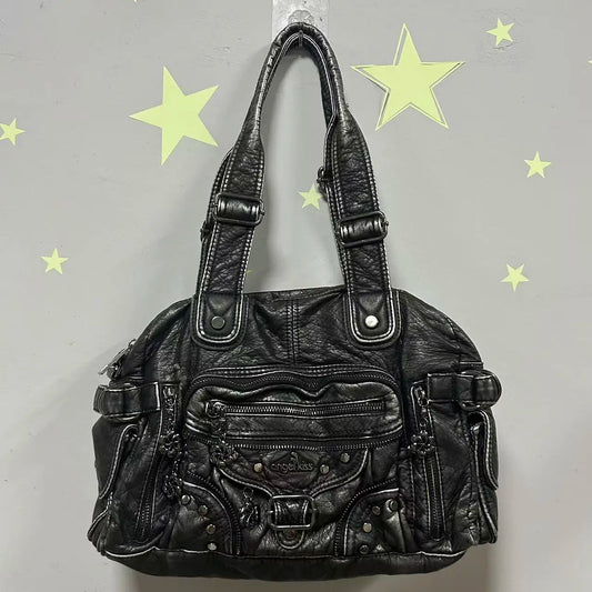 Damen-Handtasche Vintage Großes Fassungsvermögen Mit Schultergurt Und Top-Griff Alltagstauglich