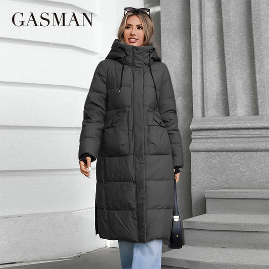 Mittellanger Damen-Trenchcoat mit Gürtel und Kapuze – Plus Size Windbreaker in Unifarben mit Reißverschluss