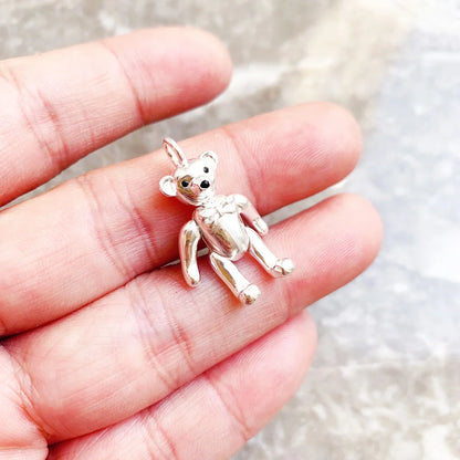 Damen-Charm-Anhänger Teddybär Winter süß aus Sterlingsilber