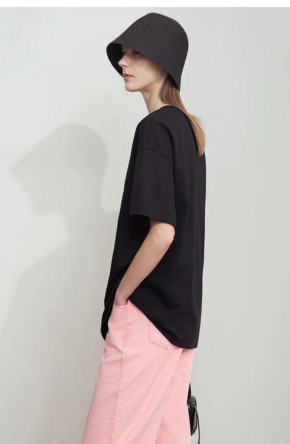 Damen T-Shirt im lässigen Stil mit Rundhalsausschnitt und kurzem Arm