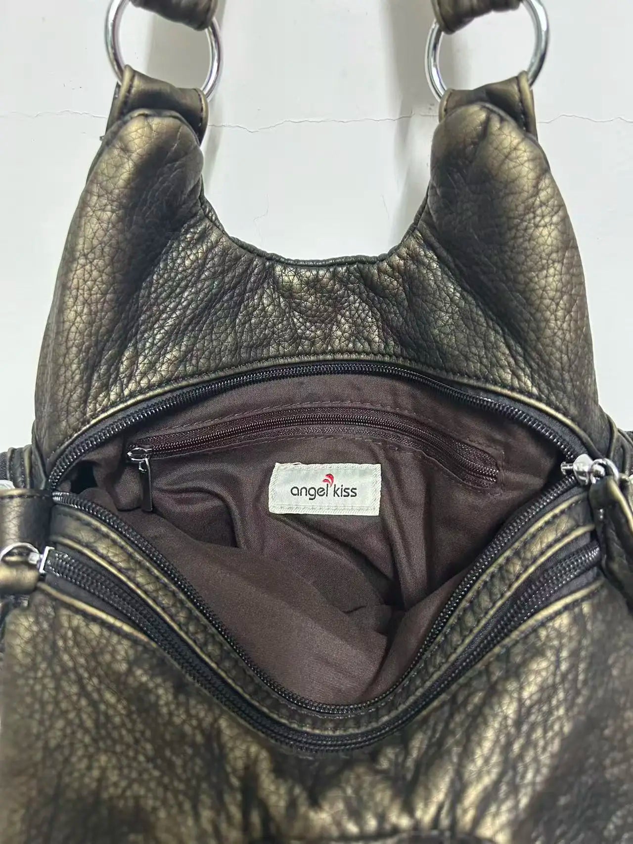 Damen Schultertasche Leopard-Print mit Mehrfachfächern und weichem Oberflächenfinish