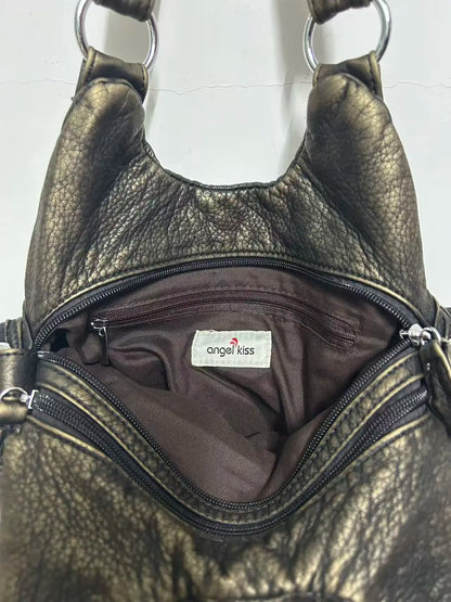 Damen-Hobo-Tasche aus Leder im Retro-Distressed Stil mit viel Stauraum und mehrfachen Innenfächern