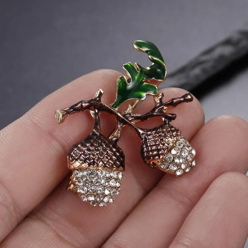 Brosche Blume Emaille Strass Anstecknadel vielseitig Damen
