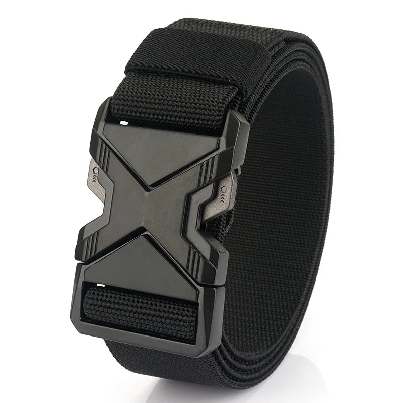 Herren-Taktischer Gürtel aus Nylon mit Elastischem Band und Schnellverschluss 3,8 cm Breite