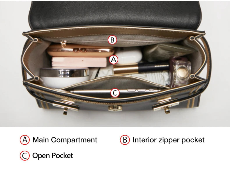 Damen Handtasche mit Crossbody Flap