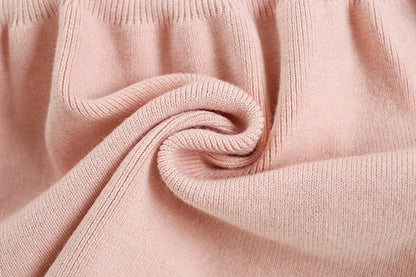 Mädchen Herbst-Strickkleid mit süßer Schleife im Farbblock-Design