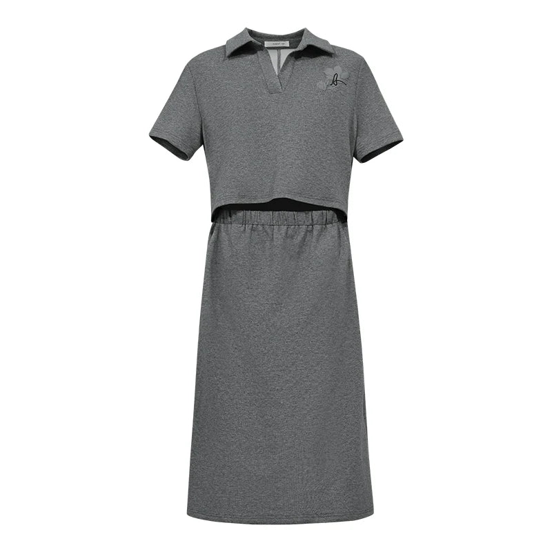 Business Elegant Kleid Für Damen Mit Elastischer Taille Und Kragen