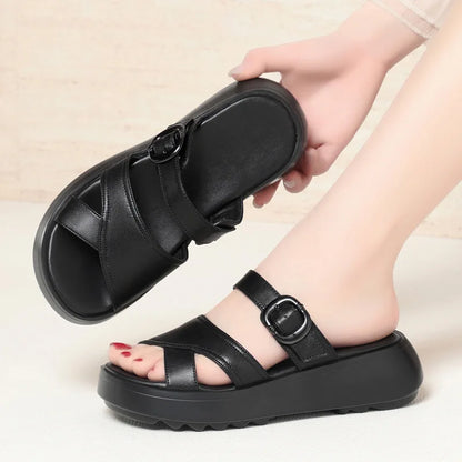 Damen Plattform Hausschuhe Römisch Strandschuhe