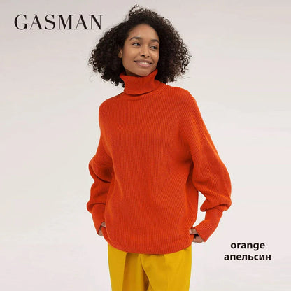 Damen Rollkragenpullover aus dicker Wolle – modischer, warmer Freizeitpullover für den Frühling