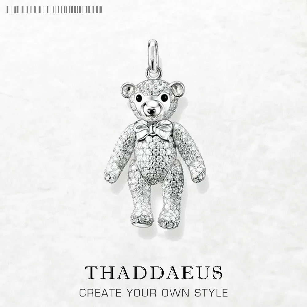 Damen-Charm-Anhänger Teddybär niedlich aus Sterlingsilber