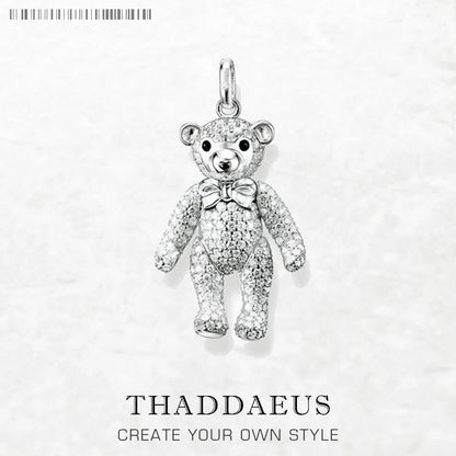 Damen-Charm-Anhänger Teddybär niedlich II aus Sterlingsilber
