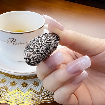 Damen-Ring Maori-Tattoo kulturell aus Sterlingsilber