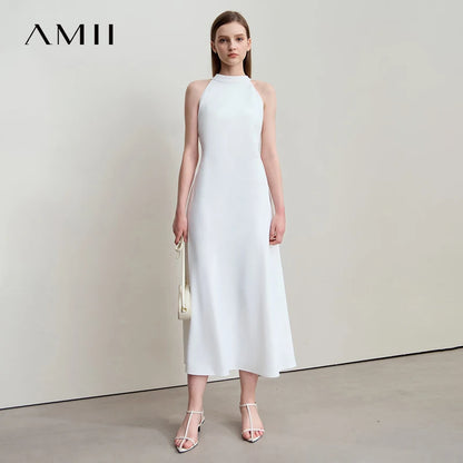 Stilvolles Langes Strickkleid Für Damen Mit Offenem Rücken