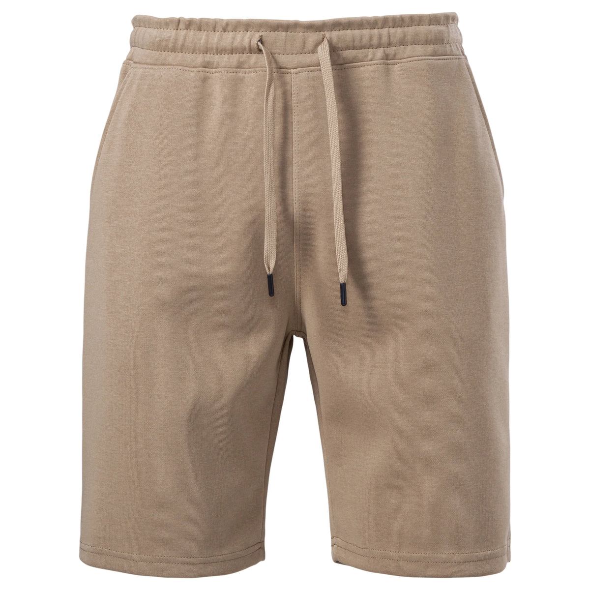 Herren-Shorts mit elastischem Bund und Kordelzug, Khaki, bis zur Kniehöhe