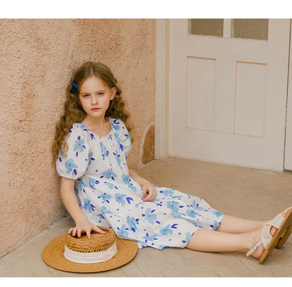 Prinzessinnen-Kleid für Mädchen in Lila mit Patchwork-Design – Sommermode für Kinder von 3 bis 14 Jahren
