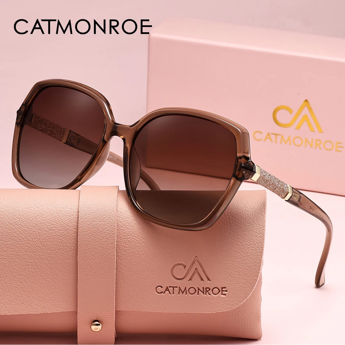 Damen-Sonnenbrille Schmetterling rosa Luxus UV400 polarisiert Geschenkbox