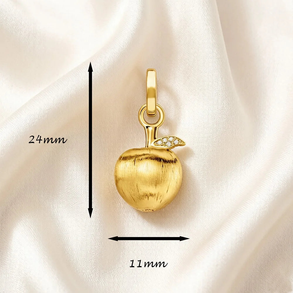 Damen-Charm-Anhänger Apfel vergoldet romantisch aus Sterlingsilber