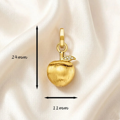 Damen-Charm-Anhänger Apfel vergoldet romantisch aus Sterlingsilber