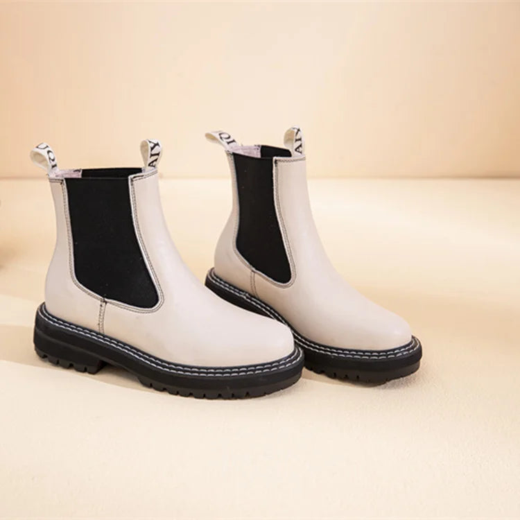 Women Winter Boots Sued Genuine Leather  New Fashion British Style Women Chelsea Boots Large Size 41　42　43 Female Ankle Boots