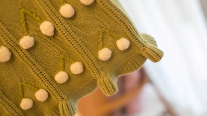 Mädchen Gestrickte Weste mit niedlicher Blumen-Farbblock-Design für Herbst 0-4 Jahre