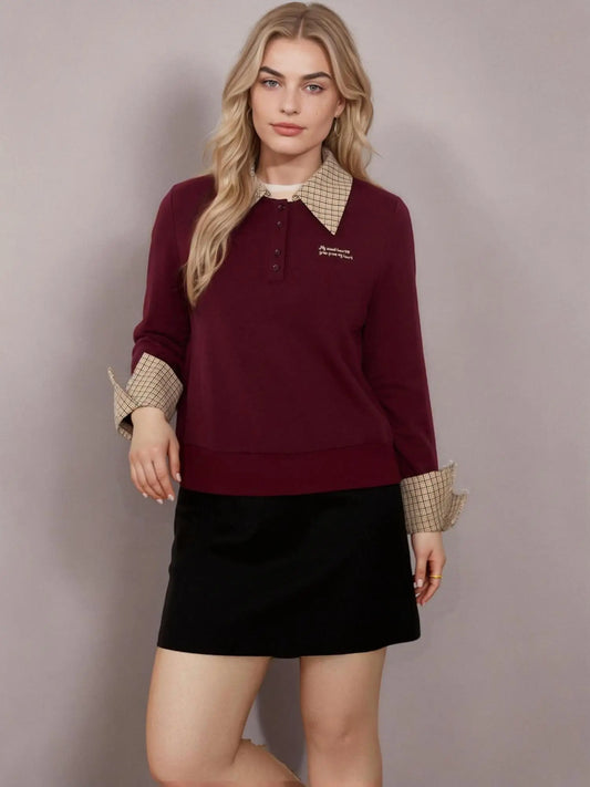 Langarmbluse für Damen mit Rüschenkragen und Puffärmeln in Gelb – ideal für den Winter