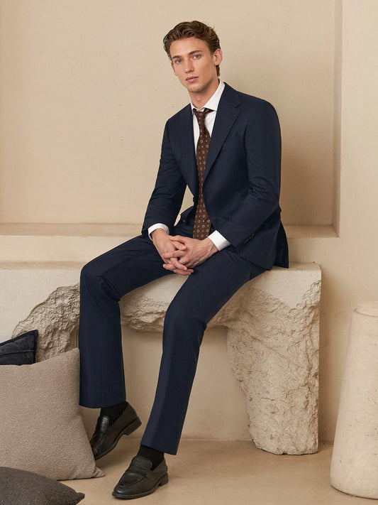 Luxuriöses Herrenanzug-Set aus 100% Wolle in Schwarz – Slim-Fit Blazer und Hose für Business, Alltag und Hochzeit