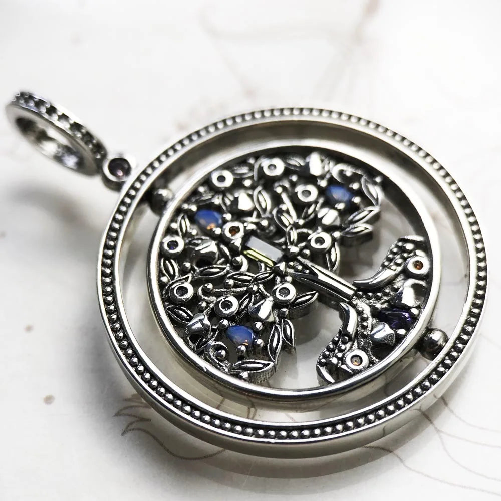 Damen-Charm-Anhänger Amulett magisch Natur Glück aus Sterlingsilber