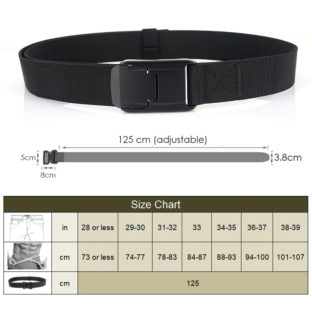 VATLY Elastik-Gürtel Herren Matte Metall-Schnalle Schnellverschluss Tactical Outdoor