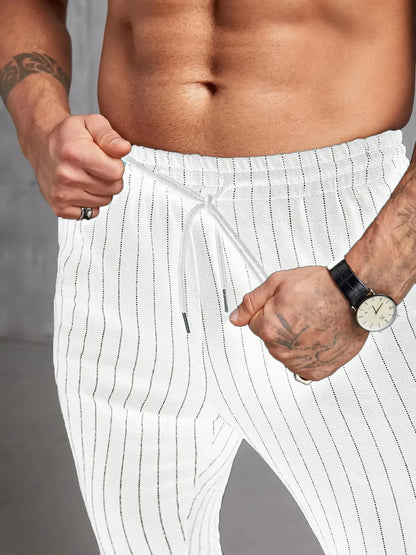 Neue Herren-Freizeithose mit gestreiften Taschen für Frühling und Sommer