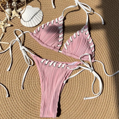 Push-up Bikini-Set für Damen mit brasilianischem Schnitt – ideal für Strand und Pool