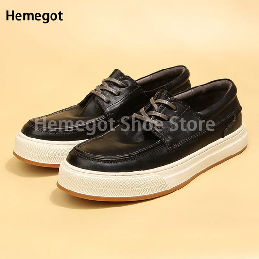 Herren-Schnürschuhe aus Leder in Schwarz/Kaffee – elegant & strapazierfähig