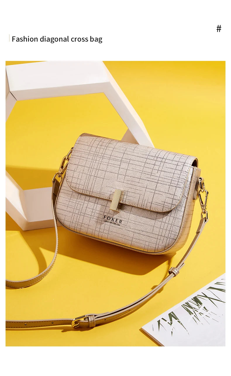 Damen Schultertasche aus Split-Leder mit Luxus-Design
